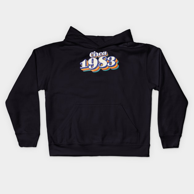 1983 Birthday Kids Hoodie by Vin Zzep